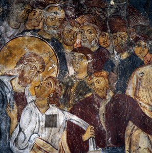 Jesus and the Apostles, Frescoes Inside the Monastery of Panagia Antifonitria, Myriokefala, Crete, Greece