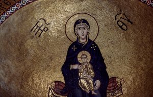 Mosaic of Virgin Mary from Inside Hosios Loukas Monastery, Greece by Unbekannt Unbekannt