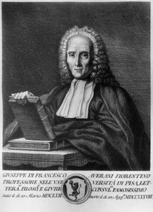 Portrait of Giuseppe Averani, known as Averanus, Italian jurist and naturalist, etching from Serie di ritratti d 
