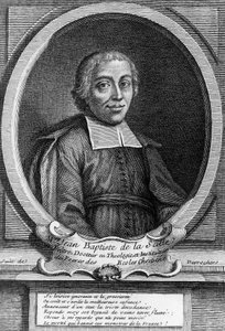 Portrait of Saint John Baptist de La Salle (1651-1719), French priest, educational reformer, and founder of Institute of Brothers of Christian Schools