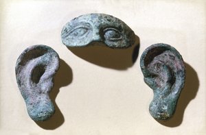 Roman votive eyes and ears, bronze, 200 BC-100 AD by Unbekannt Unbekannt