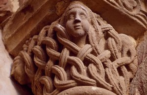 Decorated capital, Porta Speciosa, Monastery of the Holy Savior of Leyre, Navarre, Spain by Unbekannt Unbekannt