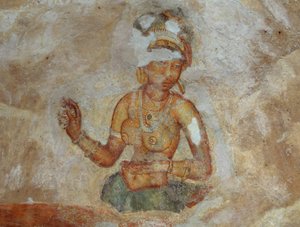 Fresco of Girls in Sigiriya Archaeological Complex, Sri Lanka