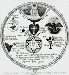 Symbols of the Rosicrucians, Drawing from 18th Century Manuscript, France by Unbekannt Unbekannt