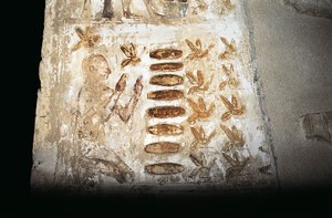 Wall painting depicting a scene of beekeeping, on pillar of the hypaethral court, from the Tomb of Pabasa, Asasif by Unbekannt Unbekannt