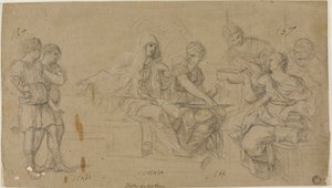 Cornelia Exhibiting Her Two Sons to a Friend by Lieven Mehus
