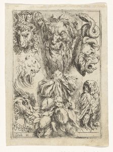 Animal Heads and a Cluster of Fruits (Divertimenti di Livio Meus) by Lieven Mehus