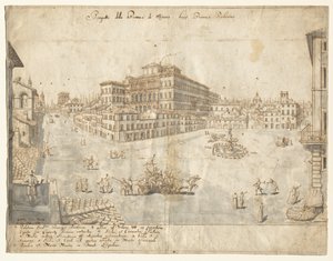 Eighteen Views of Rome: The Piazza Barberini (recto)