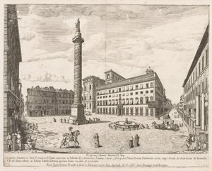 Piazza Colonna from Prospectus Locurum Urbis Romae Insignium by Lievin Cruyl