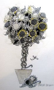 Sunflower Arrangement, 2015 by linda arthurs