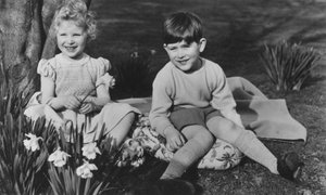 Prince Charles and Princess Anne as children at Balmoral, 28th September 1952