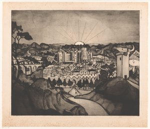Avignon by Lodewijk Schelfhout (signed by artist)