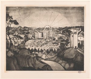 Avignon by Lodewijk Schelfhout (signed by artist)