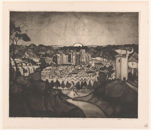 Avignon by Lodewijk Schelfhout (signed by artist)
