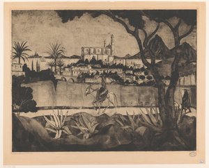 Bastia on Corsica by Lodewijk Schelfhout (signed by artist)