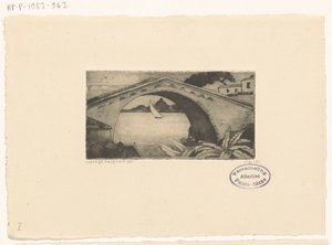 Bridge in Corsica by Lodewijk Schelfhout (signed by artist)