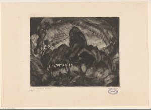 Hilly Landscape with Trees (original title: Les Arbres) by Lodewijk Schelfhout (signed by artist)