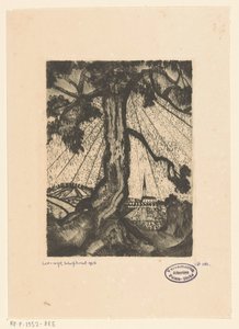 Hill Landscape with Settlement (Le Village I) by Lodewijk Schelfhout (signed by artist)