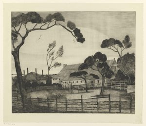 Dutch Landscape with Farm and Meadow by Lodewijk Schelfhout (signed by artist)