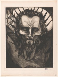Head of Christ by Lodewijk Schelfhout (signed by artist)