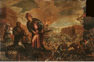 Levantines Sacking a Mediterranean Port by Lodewijk Toeput