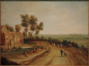 Landscape with Dancing and Resting Peasants