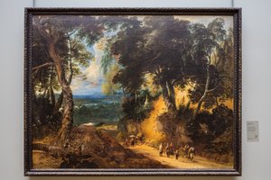 The Soignes Forest with Market Vendors by Lodewijk de Vadder