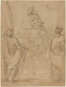 The Virgin and Child Appearing to Saints George and William by Lodovico Carracci