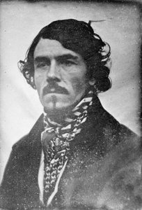 Full face portrait of Eugène Delacroix, head and shoulders, 1842 by Léon Riesener