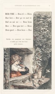 Berthe, Bonte, Well, Barbet, Bergeronnette, Balsamine, Birch, Beak, Becqueter, Arm, Bouquet, Candy, Bottom, Page 15 - Alphabet by Mademoiselle Lili, by L. Froelich and by a Dad (Hetzel Himself). Bibliotheque & Magasin d