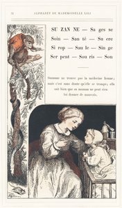 Suzanne, Wisdom, Care, Health, Sugar, Syrup, Willow, Monkey, Snake, Mouse, Sound, Page 32 - Alphabet by Mademoiselle Lili, by L. Froelich and by a Dad (Hetzel Himself). Bibliotheque & Magasin d