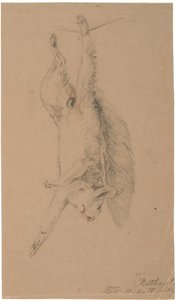A Hung Dead Squirrel by Lorenz Frølich