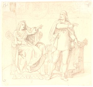 Olaf Tryggvesen and Sigrid Storraade by Lorenz Frølich