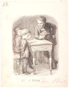 School Time. Pierre Cannot Do the Lesson by Lorenz Frølich