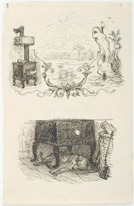 Two Drafts for Illustrations to The Snowman by Lorenz Frølich