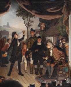 Ludvig Holberg Attending a Rehearsal of His Play Erasmus Montanus, Act IV, Scene 2 by Lorenz Frølich