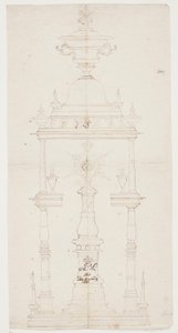 Draft for a Turned Stand with Queen Juliane Marie