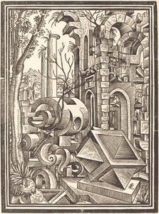 Fantasy of Perspectival Forms Set among Ruins by Lorenz Stör