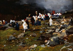 Procession in High Mountain by Lorenzo Delleani