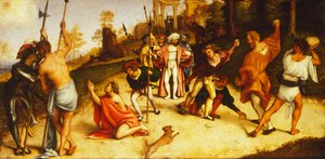 Martyrdom of St Stephen, division of Martinengo Altarpiece by Lorenzo Lotto