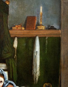 Shelf with Candelabra and Books (detail)