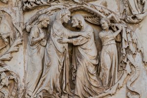Mary Visiting Elizabeth (detail) by Lorenzo Maitani