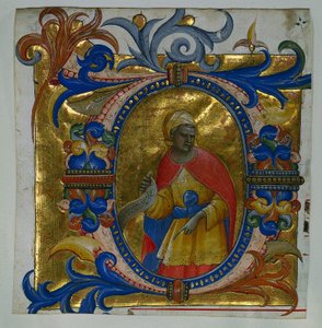 Initial D[eus in loco] with a Prophet Excised from a Gradual by Lorenzo Monaco