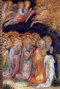 The baptism of Jesus by Saint John the Baptist baptizing Jesus (Detail) Fresco by Lorenzo by Lorenzo Salimbeni