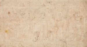 Design for an Antependium: The Madonna della Misericordia with Saints John the Baptist by Lorenzo Veneziano.