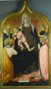 Virgin and Child, with Saints Anthony Abbott, Mark, Severino, and Sebastian, c. 1490-96