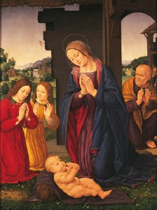 The Adoration of the Child and Angels by Lorenzo di Credi