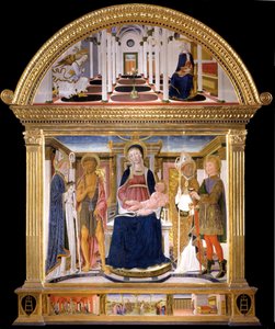 Madonna with Child and Saints Blaise, John the Baptist, Nicholas and Florian. The Annunciation
