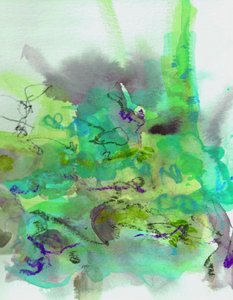 Fluid Green Abstract by Lori Ann Folz
