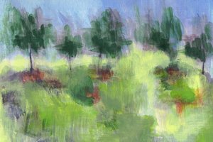 Impressionist Green Trees